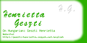 henrietta geszti business card